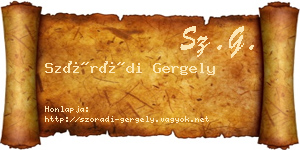 Szórádi Gergely névjegykártya